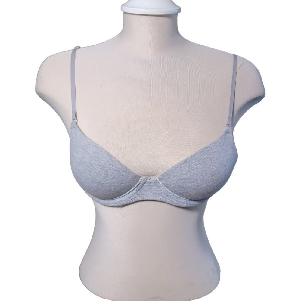 𝅺CALVIN Klein Grey Padded T-shirt Bra Size 34A